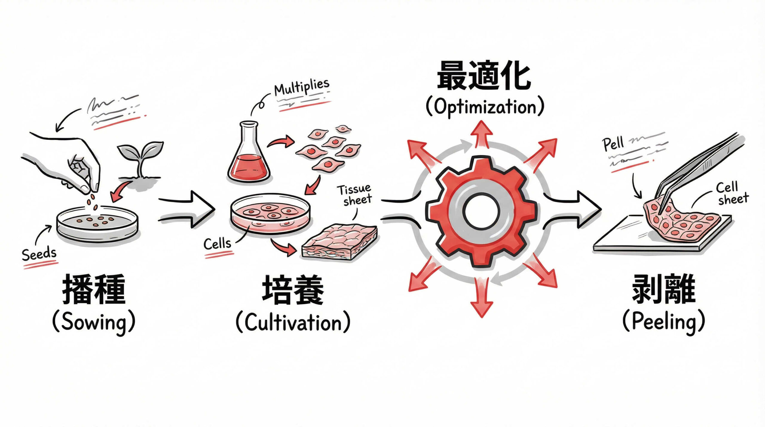 培養プロトコルの最適化：播種密度から剥離工程まで
